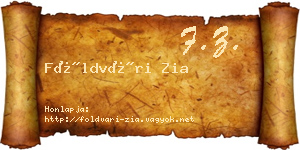 Földvári Zia névjegykártya